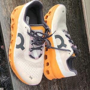 ON  CLOUDMONSTER Fawn Turmeric Orange White Running Shoes 7